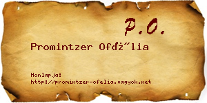 Promintzer Ofélia névjegykártya